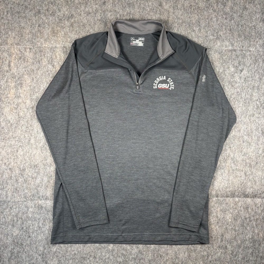 Georgia State 1/4 Zip Pullover Men's‎ Medium Under Armour Panthers Gray Golf